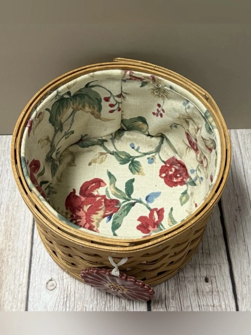 LONGABERGER 2004 Mother’s Day Essentials Basket Liner, Protector, Tie-on
